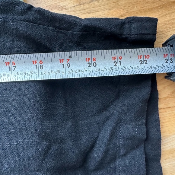 Black Wide Leg Jumpsuit with Adjustable Straps Linen XL short - Picture 6 of 12